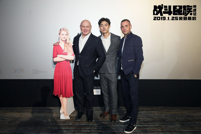 The cast of upcoming comedy 'How I Became Russian' pose together at a promotional event in Beijing on Jan 10, 2019. [Photo provided to China Plus]