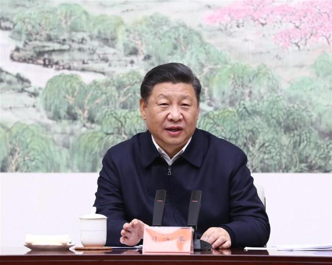 Chinese President Xi Jinping, also general secretary of the Communist Party of China Central Committee and chairman of the Central Military Commission, presides over a symposium on the coordinated development of the Beijing-Tianjin-Hebei region and makes an important speech on it. Xi made an inspection tour in the Beijing-Tianjin-Hebei region from Jan. 16 to Jan. 18. [Photo: Xinhua/Ju Peng]