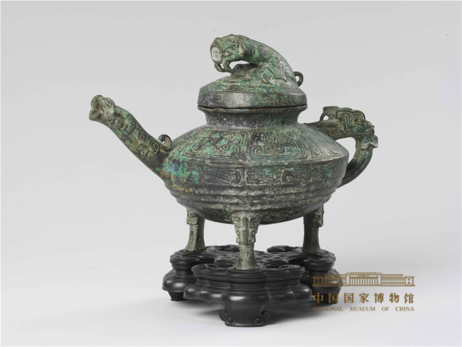 Undated photo of a tri-footed bronze tiger kettle repatriated to China last year and now on display at China's National Museum. [Photo: National Museum of China]