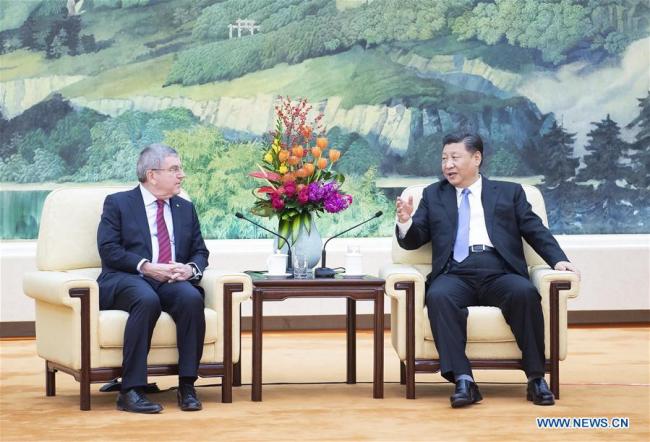 Chinese President Xi Jinping (R) meets with International Olympic Committee (IOC) President Thomas Bach at the Great Hall of the People in Beijing, capital of China, Jan. 31, 2019. [Photo: Xinhua]
