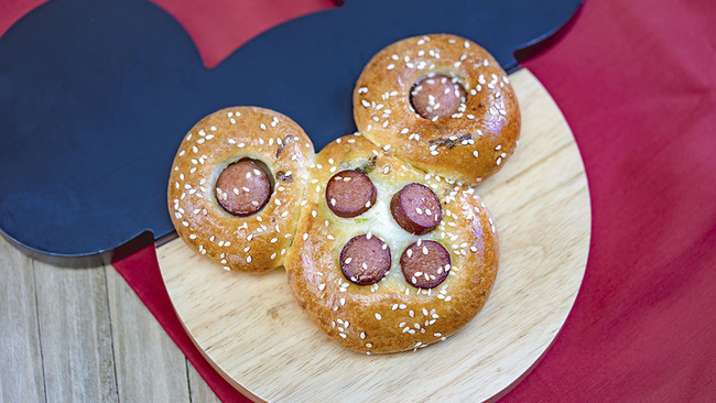 This undated photo provided by Disneyland Resort shows a Mickey Mouse-shaped Chinese hot dog bun from the Prosperity Bao & Buns marketplace at Disney California Adventure Park in Anaheim, Calif.[Photo: AP]