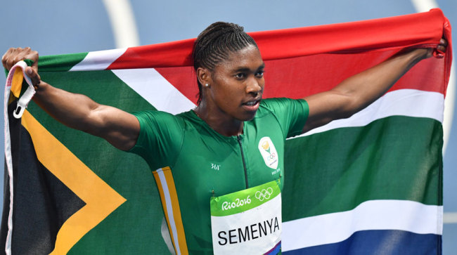 South Africa's Caster Semenya holds her national flag as she celebrates winning the Women's 800m Final during the athletics event at the Rio 2016 Olympic Games at the Olympic Stadium in Rio de Janeiro on August 20, 2016. [File Photo: AFP/PEDRO UGARTE]