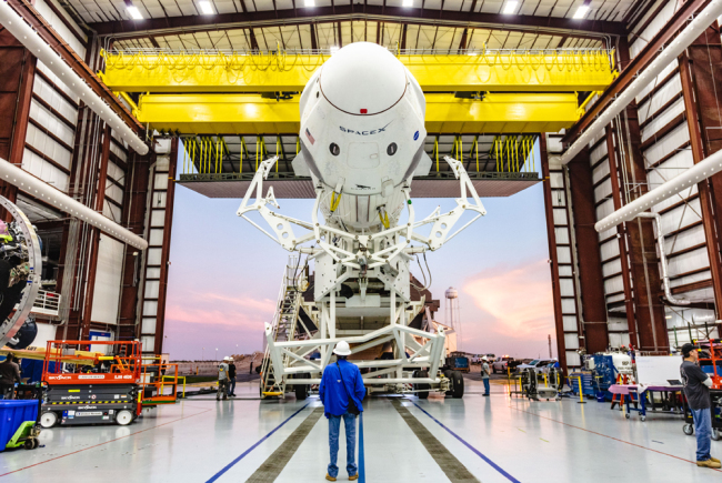 This file photo taken on January 29, 2019 and obtained from NASA shows the SpaceX Falcon 9 rocket with the company’s Crew Dragon attached, rolling out of the company’s hangar at NASA Kennedy Space Center’s Launch Complex 39A. [Photo: AFP]