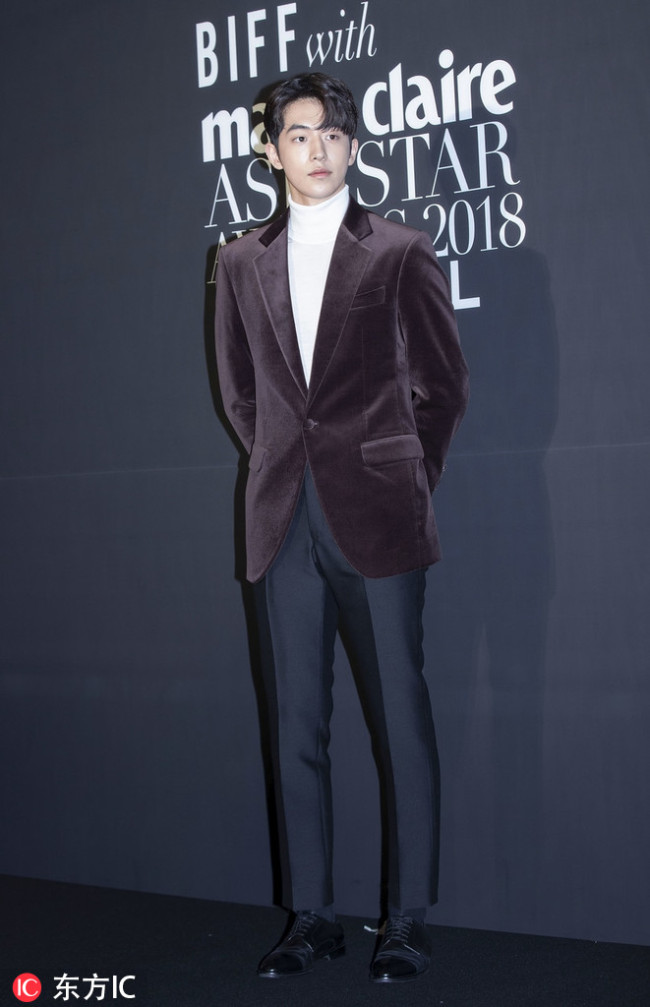 South Korean model and actor Nam Joo Hyuk poses during the Marie Claire Asia Star Awards 2018 in Busan, South Korea, 5 October 2018. [Photo: IC]