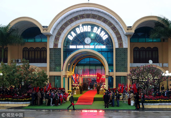 A view of the railway station ahead of the arrival of North Korea's leader Kim Jong Un in Dong Dang, Vietnam, at the border with China, February 26, 2019.  [Photo: VCG]