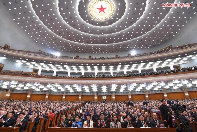 The second session of the 13th National Committee of the Chinese People's Political Consultative Conference (CPPCC) opens at the Great Hall of the People in Beijing, capital of China, March 3, 2019. [Photo: Xinhua/Rao Aimin]