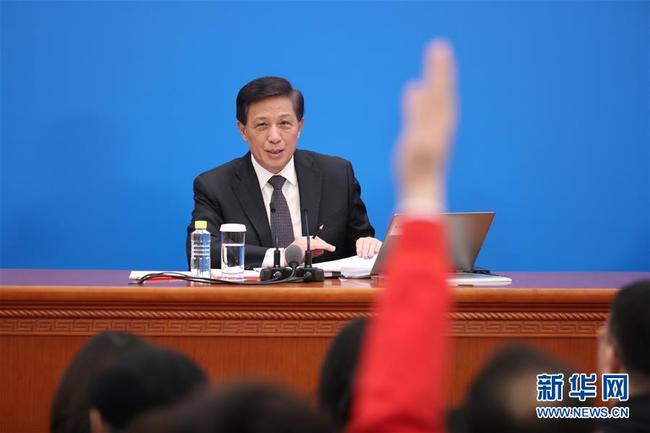 Zhang Yesui, the spokesperson for the second session of the 13th National People's Congress,  speaks during a press conference on the agenda of the session and the work of the NPC at the Great Hall of the People in Beijing, capital of China, March 4, 2019. [Photo: Xinhua]