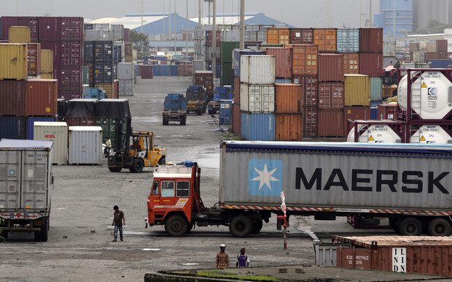 In this June 29, 2017, file photo, containers are piled up at a terminal at the Jawaharlal Nehru Port Trust in Mumbai, India. India’s commerce ministry says it will not try to hold onto its preferential zero-tariffs status with the United States after Washington decided to drop it from its Generalized System of Preferences program. [File Photo: AP/Rajanish Kakade]