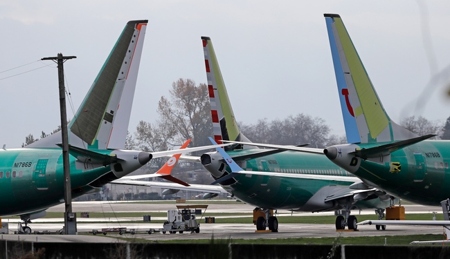 In this Nov. 14, 2018, file photo Boeing 737-MAX 8 planes are parked near Boeing Co.'s 737 assembly facility in Renton, Wash. Boeing Co.. [Photo: AP /Ted S. Warren]