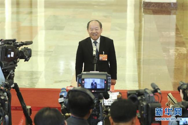Ning Jizhe, chief of the National Bureau of Statistics, receives an interview at the Great Hall of the People in Beijing, capital of China, March 12, 2019. [Photo: Xinhua]