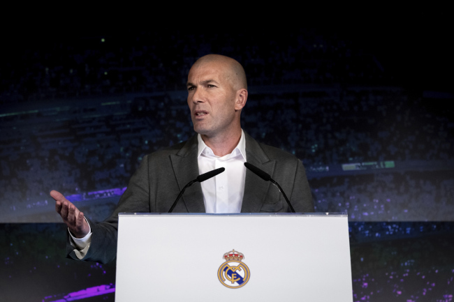 Newly appointed Real Madrid head coach Zinedine Zidane speaks during a press conference in Madrid, Monday March 11, 2019. Real Madrid picked one of its most successful coaches to try to end one of its worst crises. Zidane is returning to coach Real Madrid, the club he led to three straight Champions League titles.[Photo: AP]