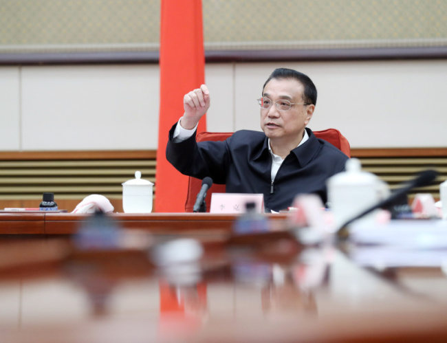 Chinese Premier Li Keqiang heads the first plenary session of the national leading group on science and technology in Beijing, December 6, 2018. [Photo: Gov.cn]