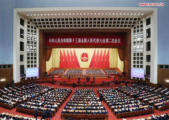 The second session of the 13th National People's Congress (NPC) holds its closing meeting at the Great Hall of the People in Beijing, capital of China, March 15, 2019.[Photo:Xinhua]