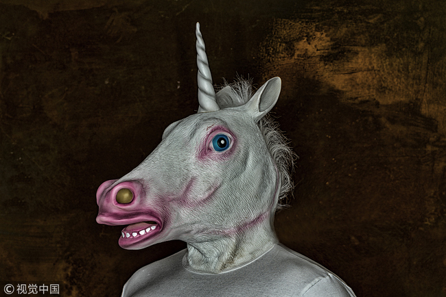 Close-up of person in unicorn costume [Photo: VCG]