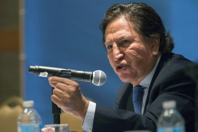 In this May 24, 2017, file photo, Peru's former President Alejandro Toledo addresses the New Economy Forum Globalization Dialogues at the United Nations in New York. [File photo: AP]