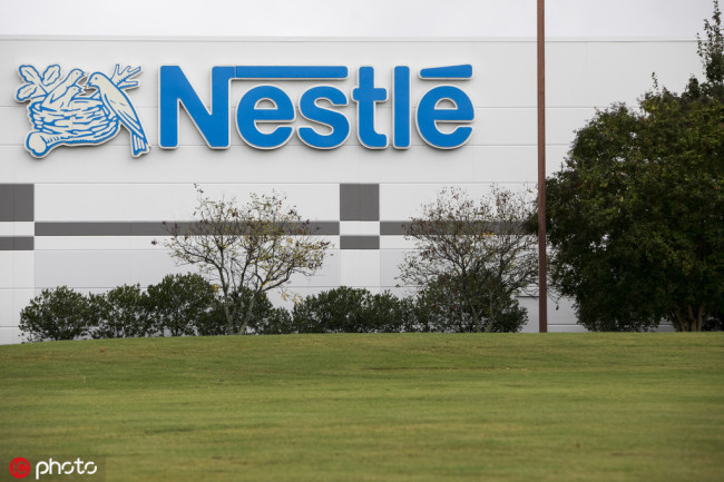 A logo is seen outside of a facility occupied by Nestle in McDonough, Georgia on October 8, 2017. [Photo: IC]