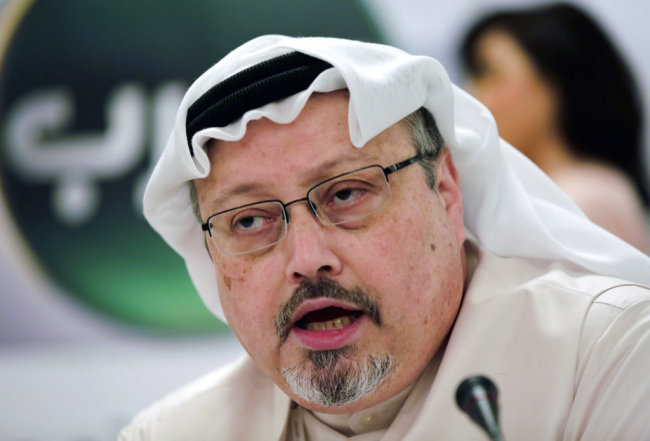 In this Dec. 15, 2014, file photo, Saudi journalist Jamal Khashoggi speaks during a press conference in Manama, Bahrain. [File photo: AP]