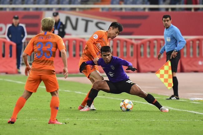 Shandong Luneng beat Malaysia's Johor Darul Ta'zim (JDT) 2-1 in Group E of the 2019 AFC Champions League (ACL), April 9, 2019. [Photo: IC]