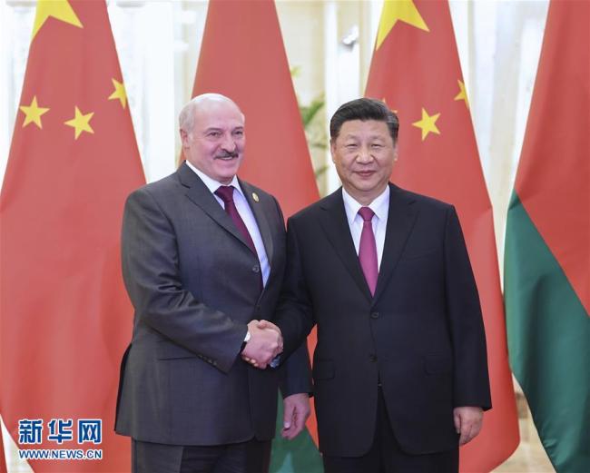 Chinese President Xi Jinping meets with Belarusian President Alexander Lukashenko in Beijing on Thursday, April 26, 2019. [Photo: Xinhua]