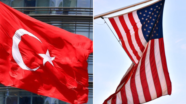 National flags of Turkey and the United States. [File Photo: China Plus] 