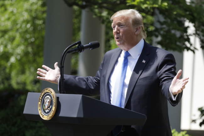 U.S. President Donald Trump speaks during a National Day of Prayer event in the Rose Garden of the White House, Thursday May 2, 2019, in Washington. [Photo: AP/Evan Vucci]