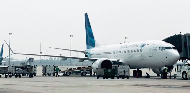 This picture taken on May 15, 2018 shows a Garuda Indonesia Boeing 737 Max 8 at Jakarta International airport in Jakarta. [Photo: AFP]