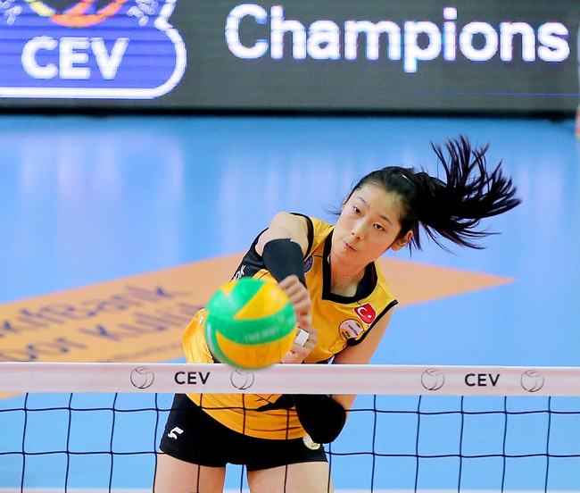 Zhu Ting helped VakifBank Istanbul win the title of Turkish Women's Volleyball League in the 2018-2019 season. [Photo: IC]