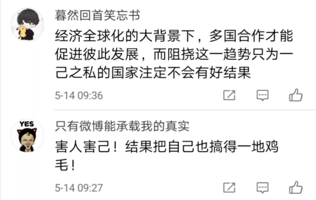 A screen shot showing some comments from Chinese netizens on the CCTV editorial. [Photo: China Plus]
