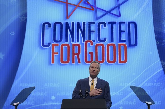 New York City Mayor Bill de Blasio speaks during the AIPAC annual meeting in Washington, DC, on March 25, 2019. [Photo: AFP/Jim Watson]