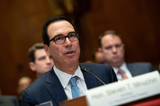 U.S. Treasury Secretary Steve Mnuchin testifies before a Financial Services and General Government Subcommittee hearing in Washington, D.C. on Wednesday, May 15, 2019. [Photo: AFP]