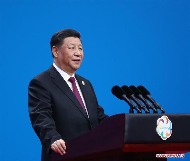 Chinese President Xi Jinping delivers a keynote speech at the opening ceremony of the Conference on Dialogue of Asian Civilizations (CDAC) at the China National Convention Center in Beijing, capital of China, May 15, 2019. [Photo: Xinhua]