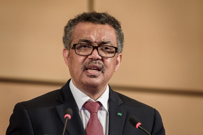 World Health Organization (WHO) Director-General Tedros Adhanom Ghebreyesus delivers a speech at the opening day of the World health assembly on May 20, 2019 at the United Nations Offices in Geneva. [Photo: AFP/Fabrice Coffrini]