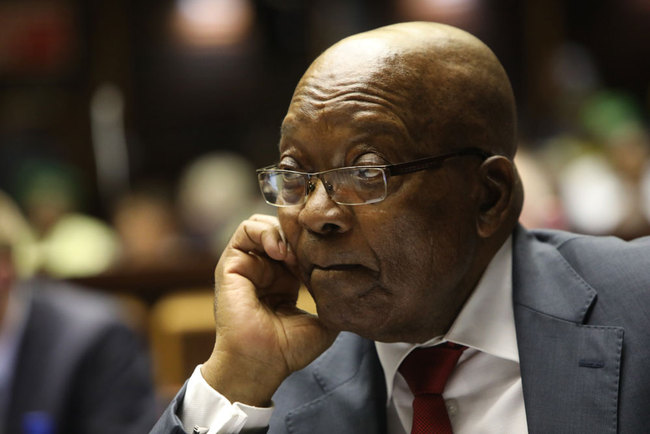 Former South African President Jacob Zuma looks on in the High Court in Pietermaritzburg, on May 20, 2019 during his trial for alleged corruption. [Photo: Pool/AFP/Jackie Clausen]