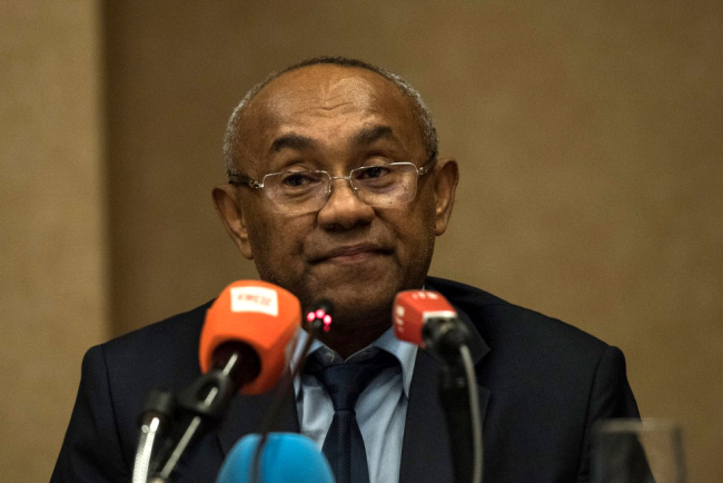 President of the Confederation of African Football Ahmad Ahmad speaks during a press conference after an extraordinary meeting with CAF executives at the Kempinski Hotel in Accra on November 30, 2018. [File photo: AFP]