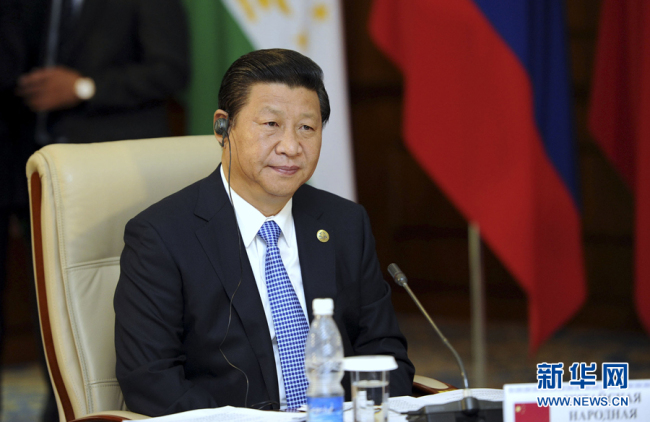 Chinese President Xi Jinping attends the SCO Summit in Bishkek, Kyrgyzstan on September 13, 2013. [Photo: Xinhua]<br/>