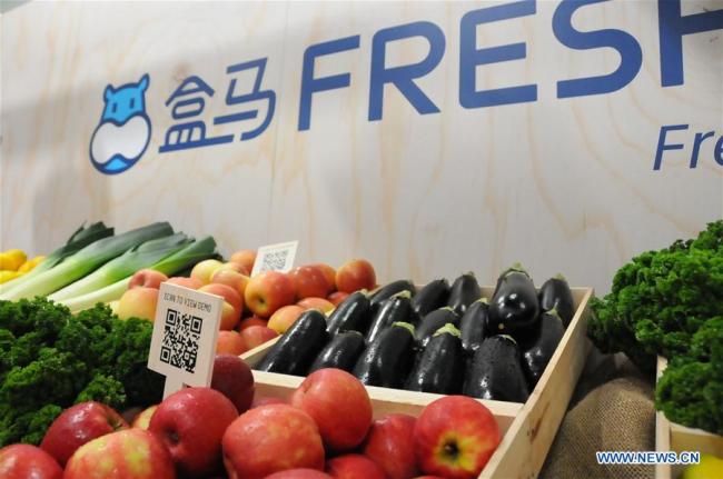 Photo taken on June 14, 2019 shows food displayed during Alibaba’s e-commerce expo held in Auckland, New Zealand. [Photo: Xinhua]