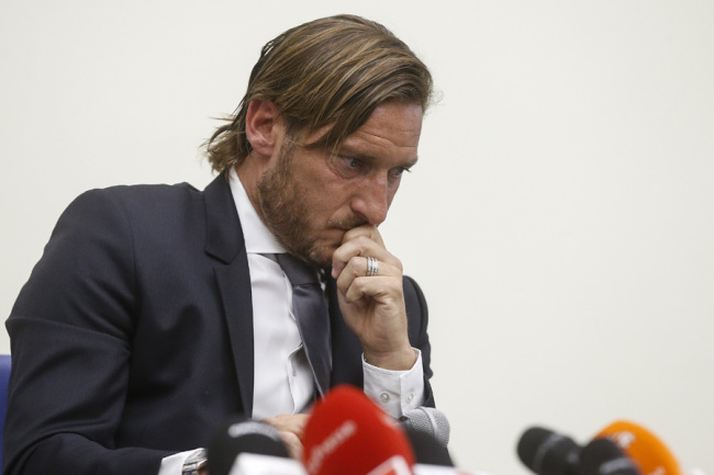 Former AS Roma captain Francesco Totti speaks during a press conference at the offices of the Italian Olympic Committee (CONI) in Rome, Italy, 17 June 2019. [Photo: IC]