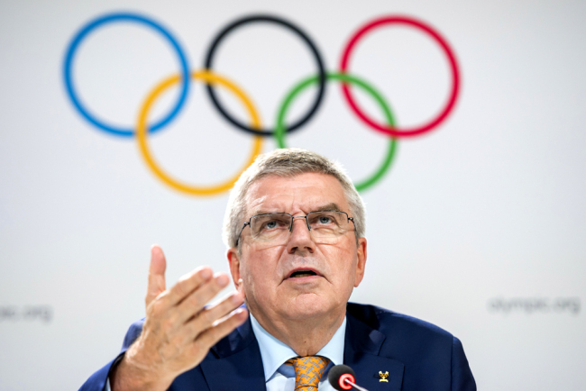International Olympic Committee (IOC) president Thomas Bach speaks during a press conference at the 134th Session of the IOC at the SwissTech Convention Center in Lausanne, Switzerland, June 26, 2019. [Photo: IC]
