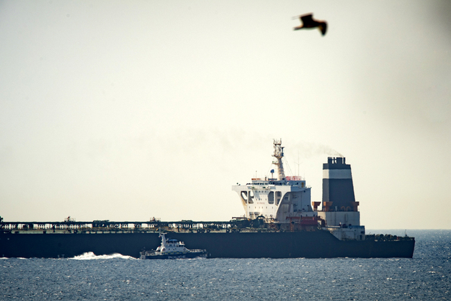 A view of the Grace 1 super tanker in the British territory of Gibraltar on July 4, 2019. [Photo: IC]