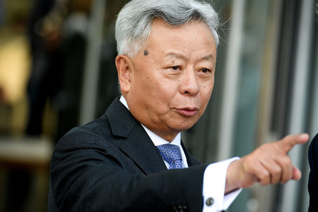 AIIB President Jin Liqun gestures prior to the 4th annual meeting of the Asian Infrastructure Investment Bank (AIIB) at the European Convention Centre in Luxembourg, July 12, 2019. [File photo: EPA/Sascha Steinbach]