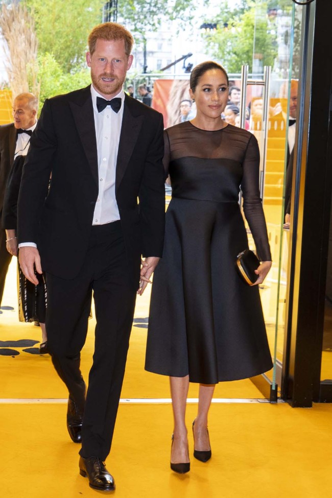 Prince Harry and Meghan, Duke and Duchess of Sussex, appeared at The Lion King European premiere at Leicester Square Gardens, London, UK, on July 14, 2019. [Photo:IC]