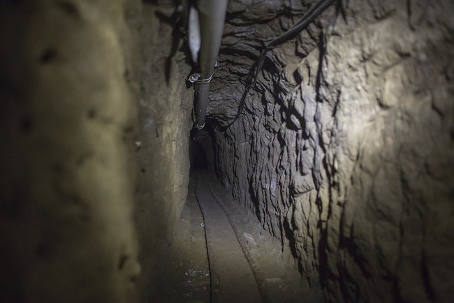 A view of the tunnel that according to authorities Joaquin 'El Chapo' Guzman used to scape of Mexican Maximum Security Prison of 'El Altiplano' on July 15, 2015 in Mexico City, Mexico. 'El Chapo' escaped through a tunnel made between the prison and a half-built house, according to the Government's version, making this the second time he escapes from a Maximum Security Prison. [Photo: VCG/Getty Images/LatinContent/Manuel Velasquez]