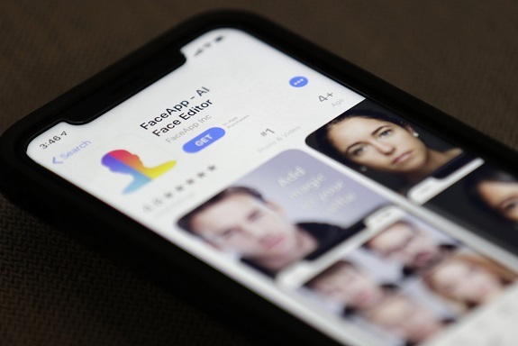 FaceApp is displayed on an iPhone Wednesday, July 17, 2019, in New York. The popular app is under fire for privacy concerns. [Photo: AP]