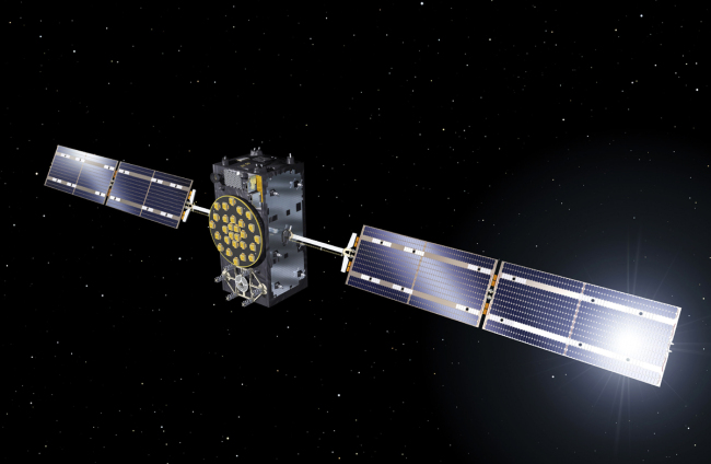A handout photo made available by the European Space Agency on July 24, 2014 shows an artist’s view of one of Galileo’s Full Operational Capability satellites (issued on July 14, 2019). [File photo: IC]