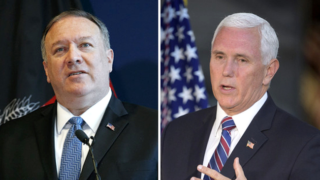 U.S. Secretary of State Mike Pompeo (left) and Vice President Mike Pence. [Photo: China Plus]