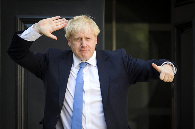 Boris Johnson is seen arriving at Conservative Party headquarters in London, UK, July 23, 2019. [Photo: IC]