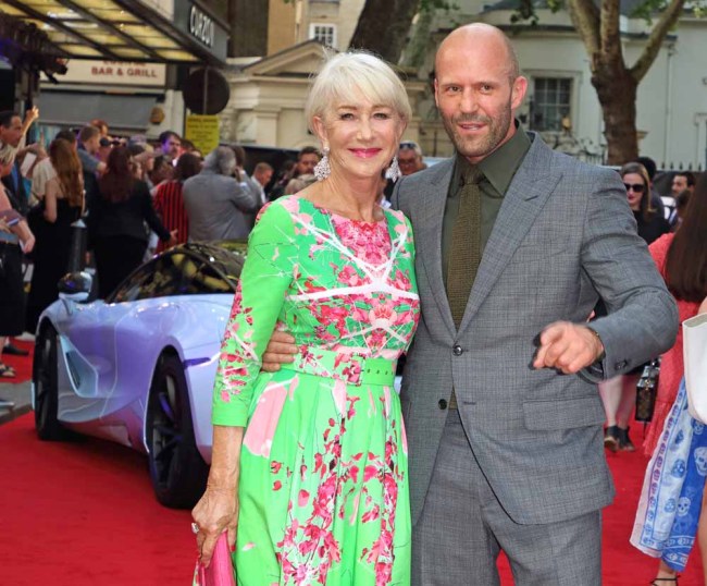 Dame Helen Mirren and Jason Statham at the "Fast & Furious: Hobbs & Shaw" Special Screening at the Curzon Mayfair on July 23, 2019 in London, England. [Photo: IC]