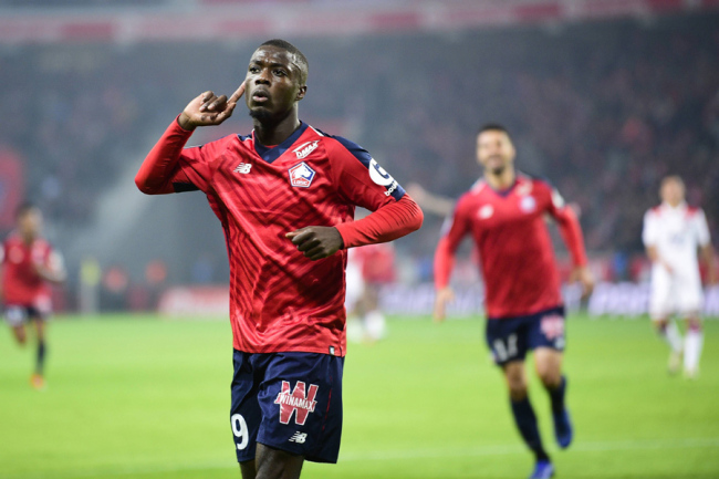 Nicolas Pepe celebrates his goal in the Ligue 1 match between Lille and Angers on May 18, 2019. [Photo: IC]
