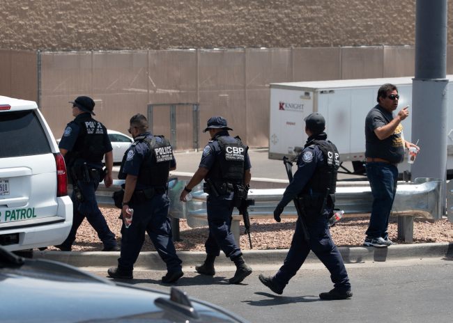 Police officers take security measures at the scene of shooting incident at a Walmart in El Paso, Texas, United States on August 03, 2019. [Photo: IC]