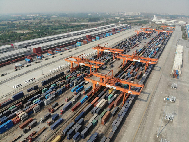 Aerial view of the Chengdu International Railway Port [File Photo: VCG]